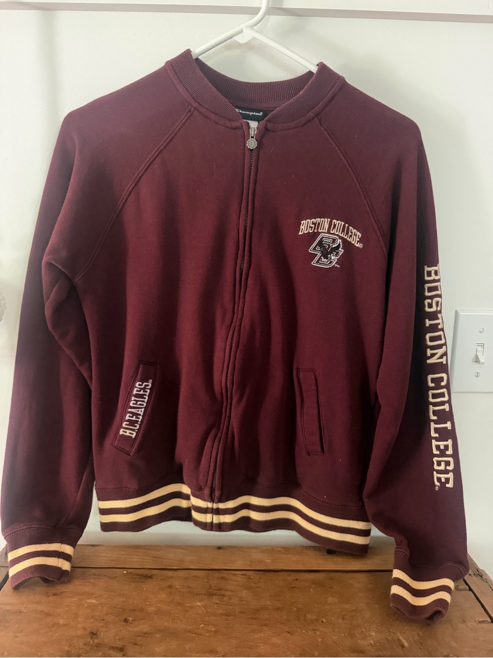 Vintage Champion Boston College Maroon Zip-Up Varsity sweatshirt. Women’s medium